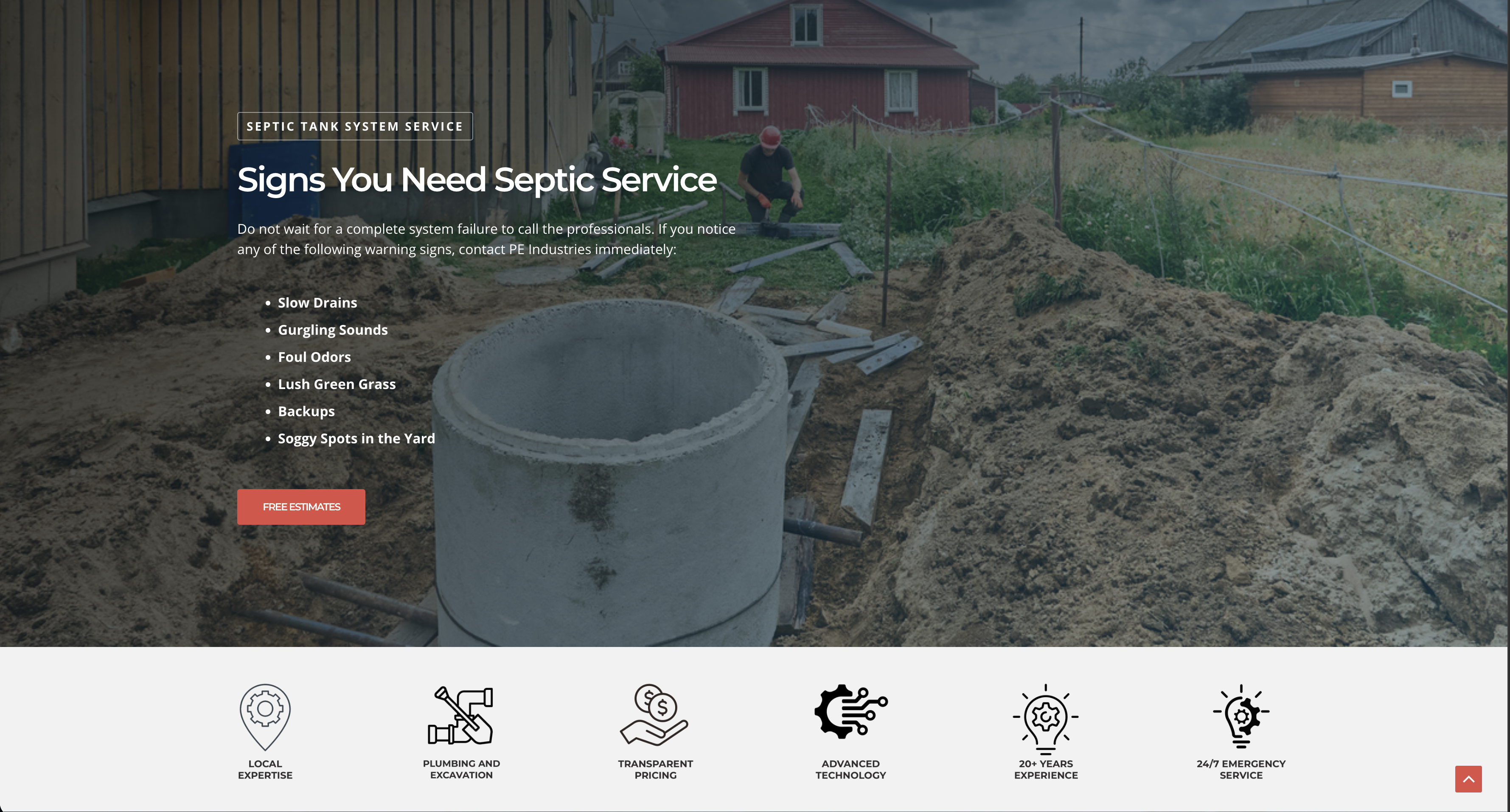 PE Industries website content section