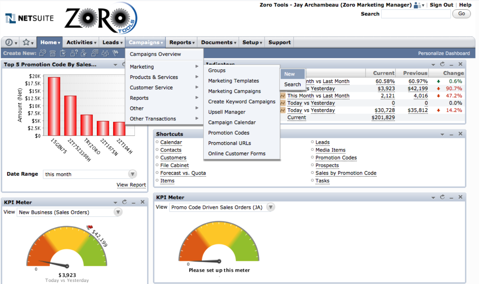 Netsuite Screen Shot